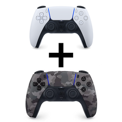 Pack de 2 mandos PS5: Blanco + Camuflaje